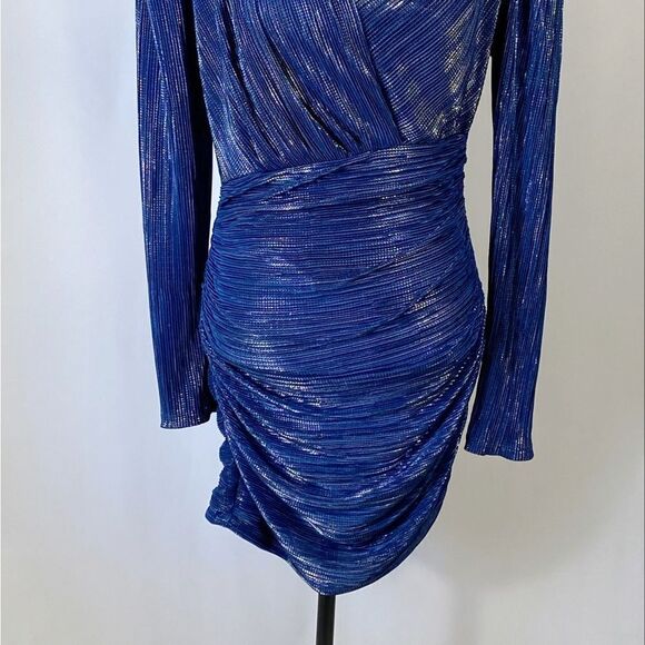 SABINA MUSÁYEV Maya Foiled Pleated Knit Minidress size M - Picture 5 of 12